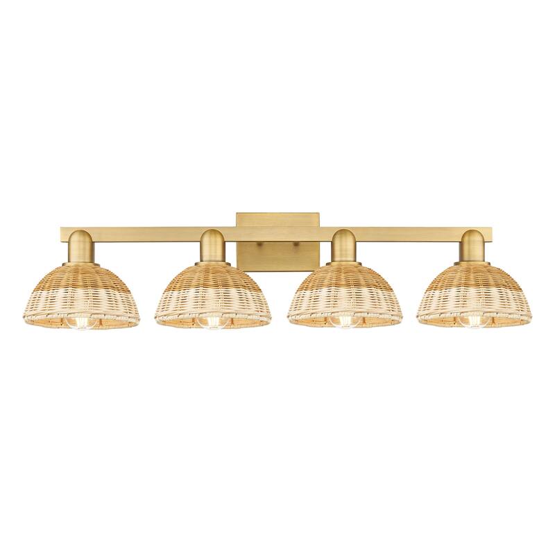 Innovations Lighting 716-4W-11-36 Natural Ballston Dome Vanity 2 - Brushed Brass / Natural