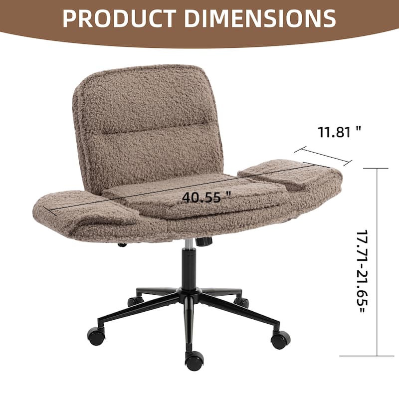 Criss Cross Chair with 5-Gear Adjustable Armrests & Wheels, Ergonomic Thickened Backrest Swivel Desk Chair for Home Office