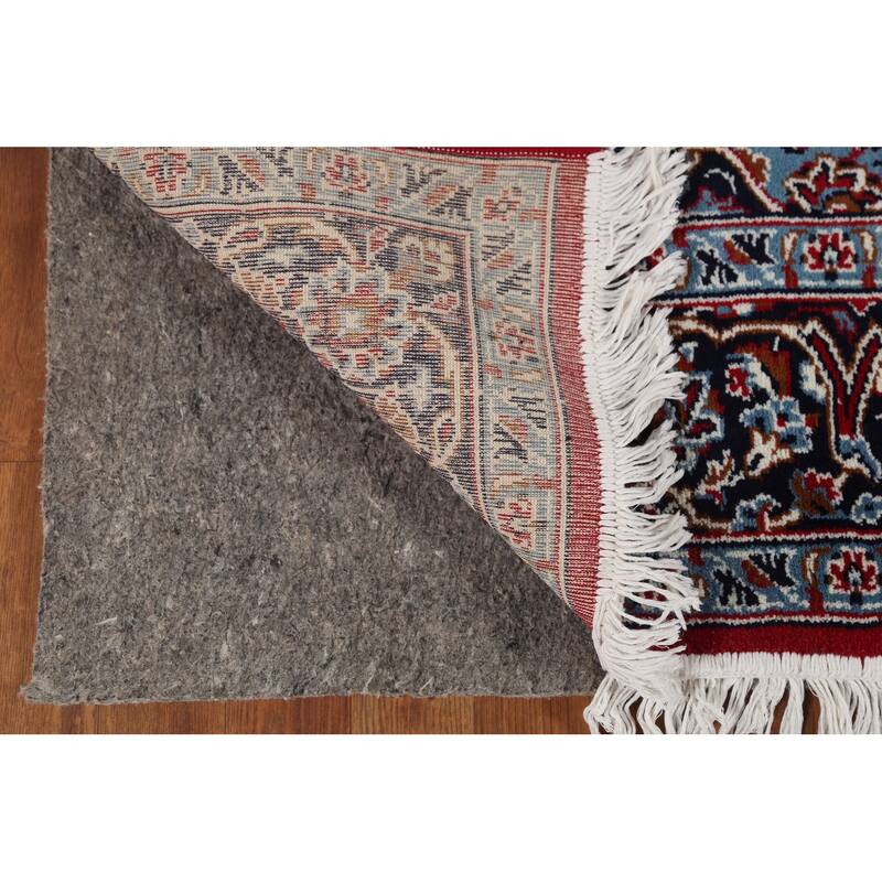 Traditional Mashad Turkish Area Rug Floral Red Machine Made Carpet - 6'3" x 9'6"