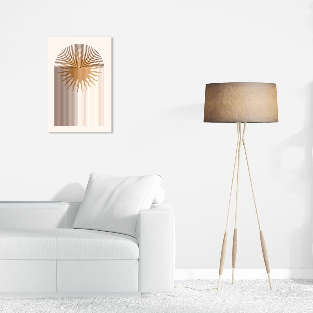 Wynwood Studio Canvas Astronomy and Space Sun Entrance Brown and Sand Mid-Century Modern Wall Art Canvas Print