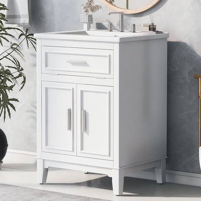 Bathroom Vanity with Sink,Bathroom Vanity Cabinet with One Flip Drawer and Doors