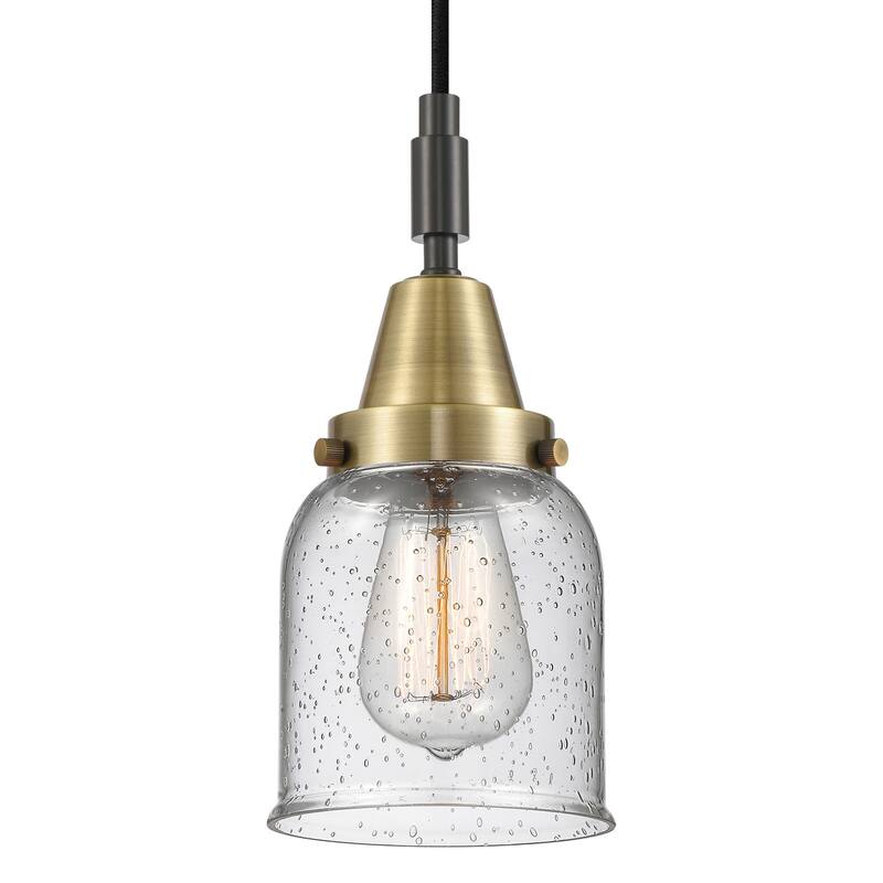 Innovations Lighting 447-1P-G54 Bell 5" Wide Mini Pendant with Clear, - Black Antique Brass