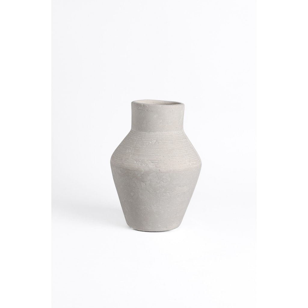 Paper Mache Vase Eco Mix White H 8.7" & Dia 6.1" - White