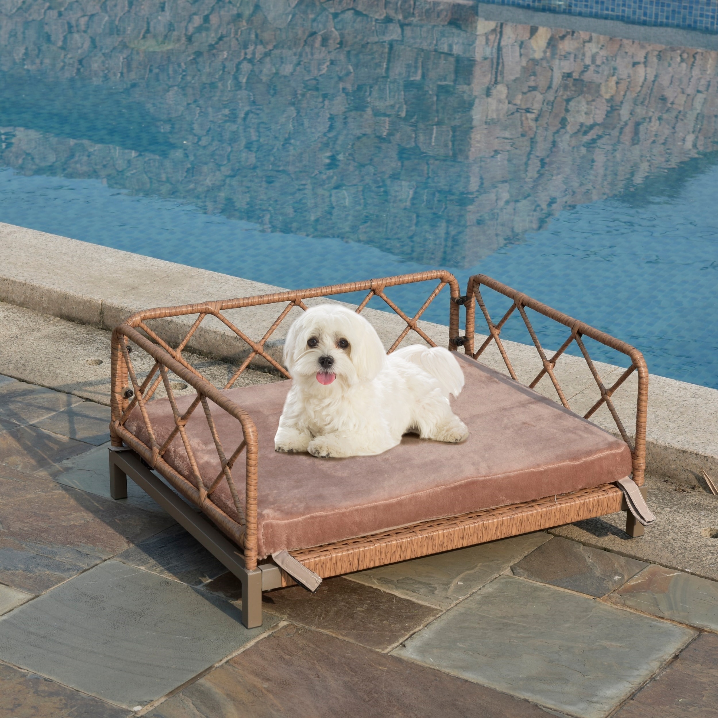 Rattan dog sofa deals