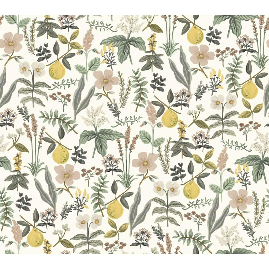 Rifle Paper Co. Herb Garden Cream Botanical Premium Peel + Stick Wallpaper