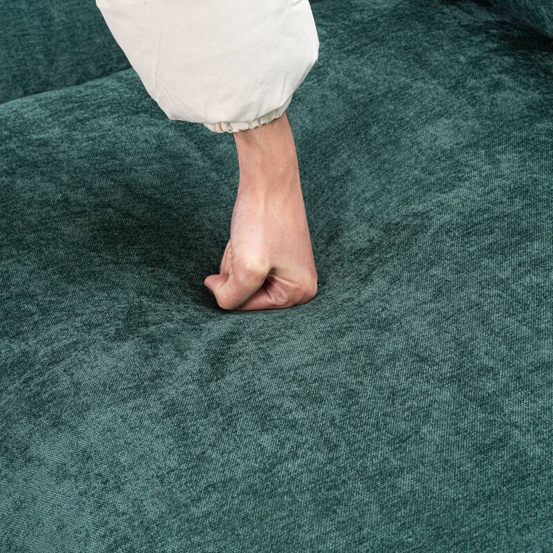 93" Modular L-Shaped Sectional Sofa with Movable Ottoman, 4-Seater Living Room Couch