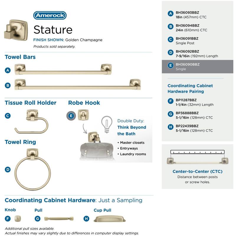 Amerock Stature Single Robe Hook