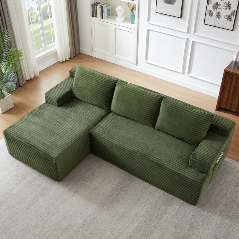 96.1" Modern L-Shaped Cloud Sectional Sofa, No Assembly Required