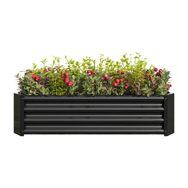 GDFStudio - Large Oval Metal Raised Garden Bed for Vegetables, Flowers, and Plants, Outdoor Backyard Planter Box