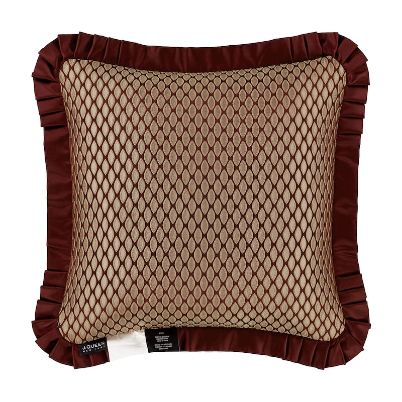 J. Queen New York Renzo 20" Square Embellished Decorative Throw Pillow