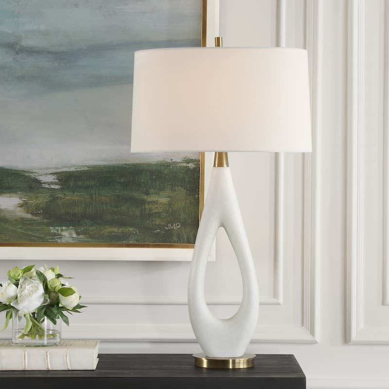 Uttermost Promenade White Table Lamp - 33.25" H X 18" W X 12" D