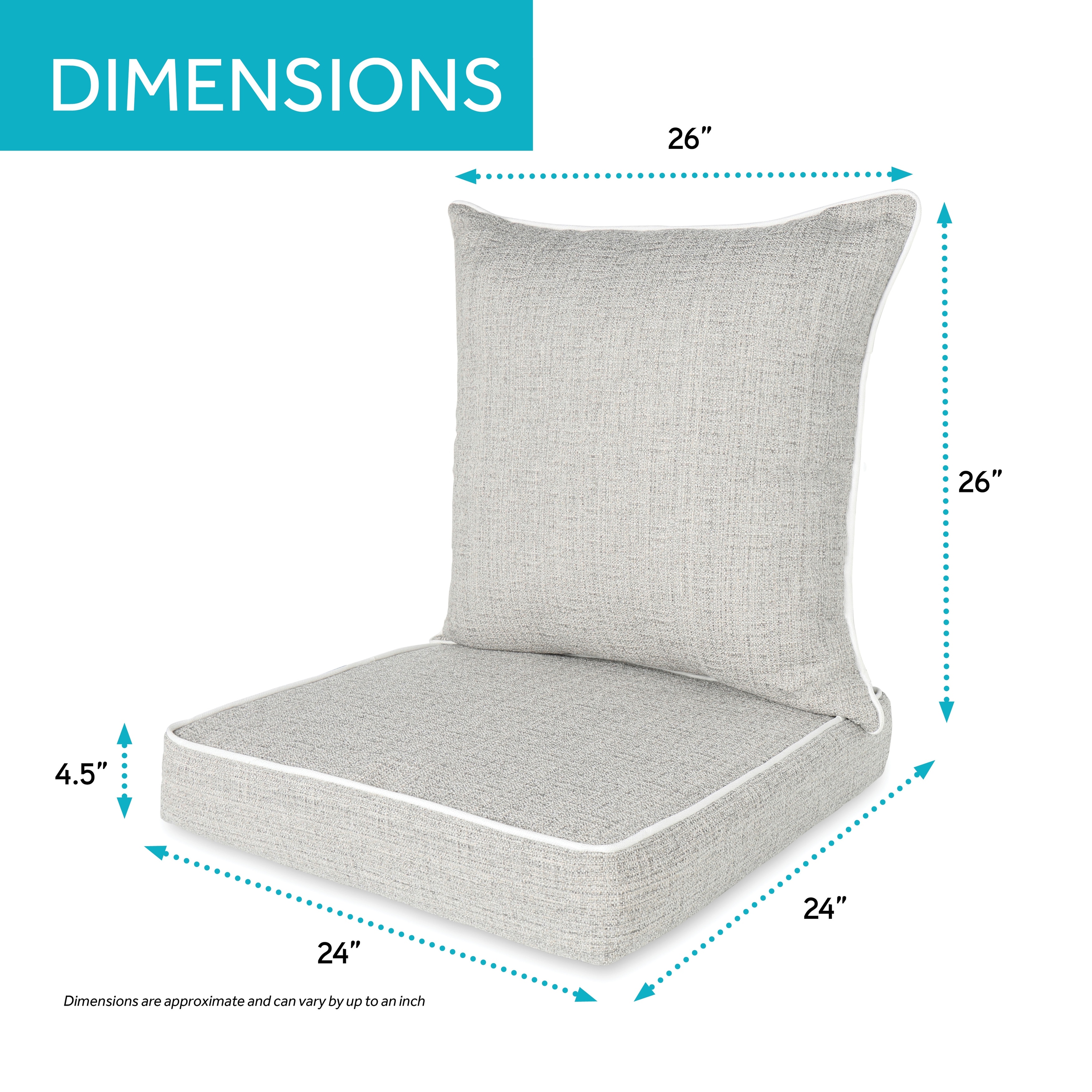 Outdoor Indoor 2 Piece Deep Seat Cushion Set for Patio Furniture Bed Bath Beyond 33827363