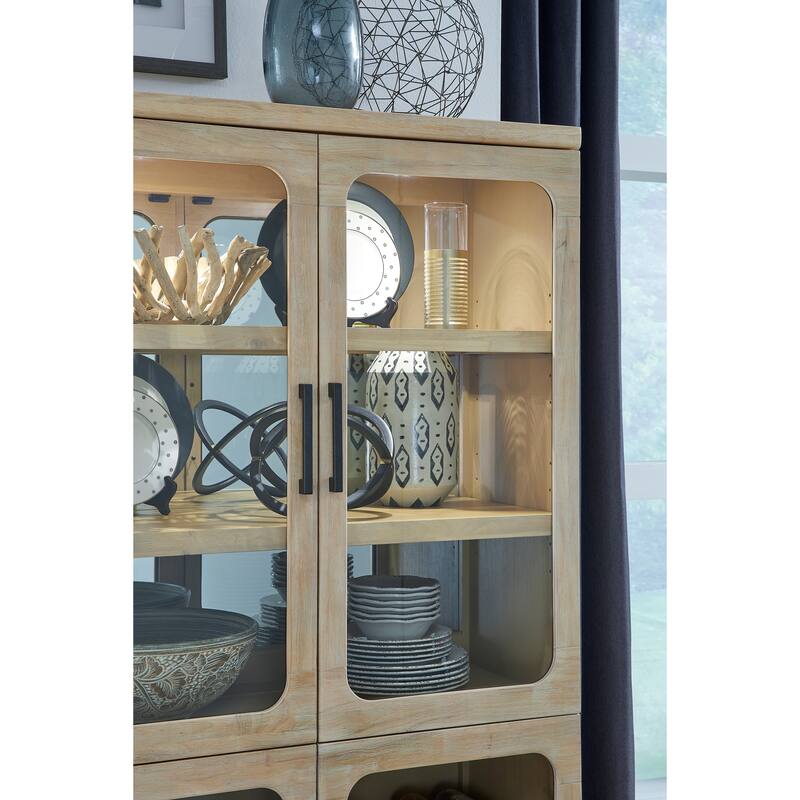 Magnussen Home Somerset Butternut Buffet Curio - 40''W x 17''D x 71.75''H