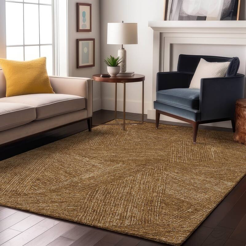 Premium Washable Super Soft Contemporary Diri Mayfield Rug - Gold - 2'6" x 3'10"