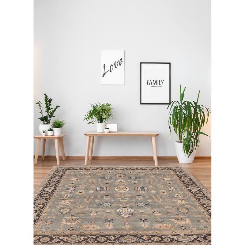 ECARPETGALLERY Hand-knotted Finest Agra Jaipur Teal Wool Rug - 7'8 x 9'8