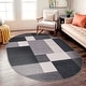 preview thumbnail 83 of 90, World Rug Gallery Modern Boxes Design Non-slip (Non-skid) Area Rug 5' x 7' Oval - Gray