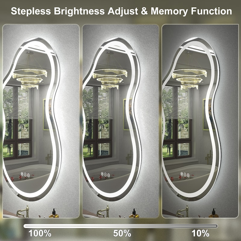 UL Certified Irregular LED Anti-fog Cloud-shaped Wall Bathroom Vanity Mirror