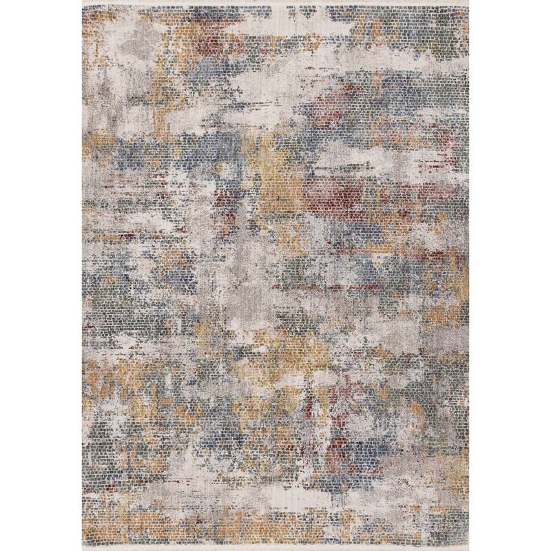 HomeRoots Abstract Modern Rectangle Area Rug - 5' X 8'