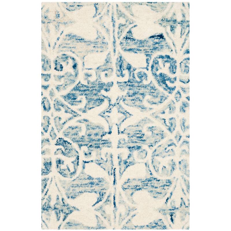 SAFAVIEH Handmade Chatham Dajana Modern Wool Rug - 2' x 3' - Dark Blue/Ivory