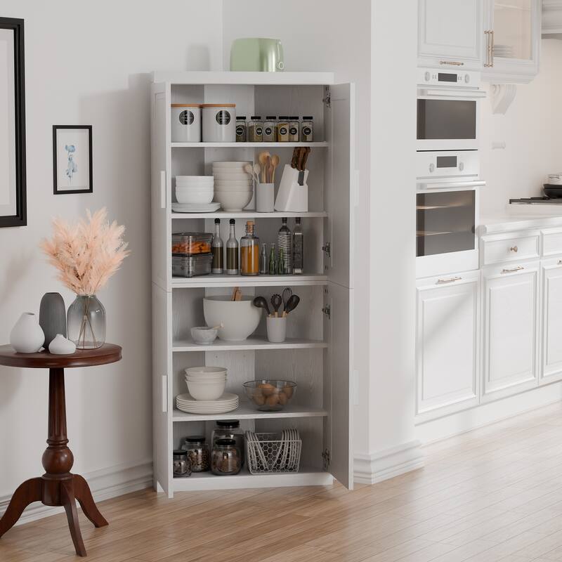 72" Corner Cabinet Free-Standing Corner Storage Organizer Sideboard