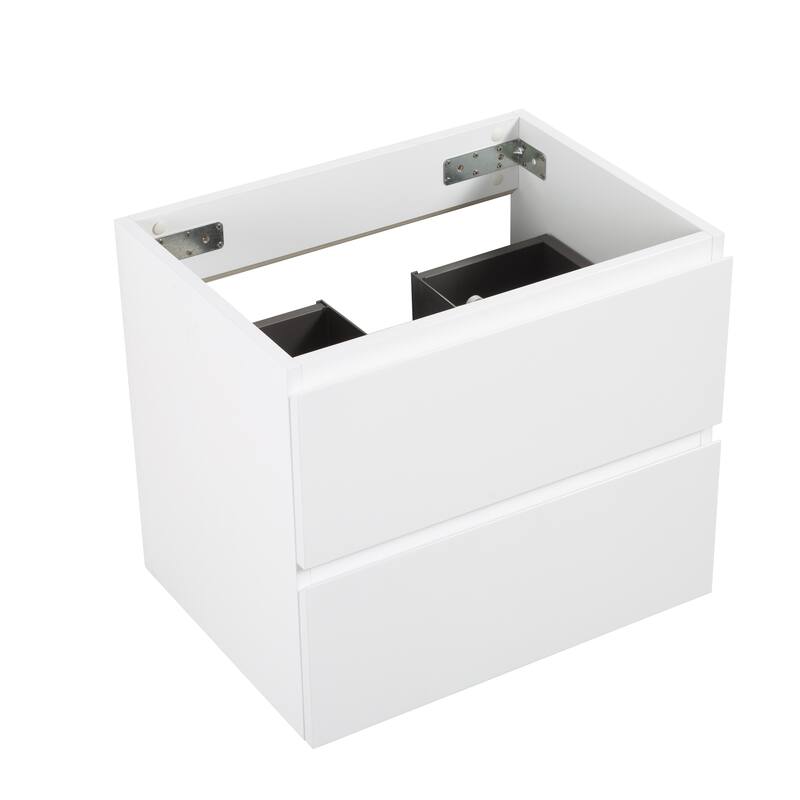 GDFStudio - Alice Wall-Mounted Bathroom Vanity with Modern Double Drawer and Soft-Close Functionality