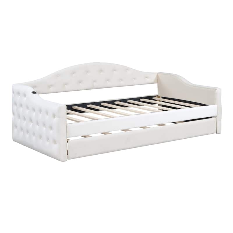 Velvet Sofabed with USB&Type-C Charging Ports