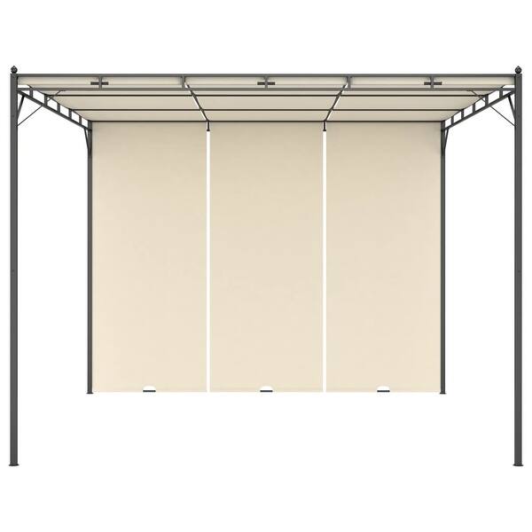 Shop Black Friday Deals On Vidaxl Garden Gazebo With Side Curtain 118 1 X118 1 X88 6 Cream Overstock 31795908