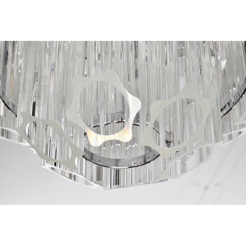 Symphony 9-Light Chrome Tiered Crystal Chandelier - Dimmable E12 Ceiling Fixture with Adjustable Chain