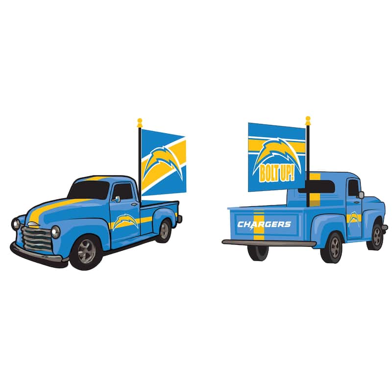 NFL Rally Truck Garden Statue with Team Flag - Los Angeles Chargers