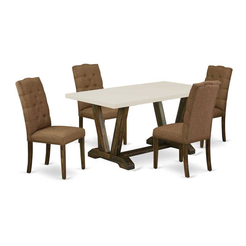 Modern 5-Piece Dining Room Set - Table & 4 Chairs - Kitchen Dining Set - 60
