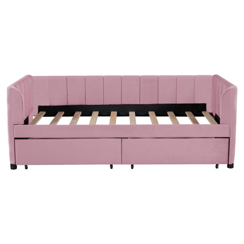 Twin Size Stylish Velvet Daybed with 2 Drawers or Trundle
