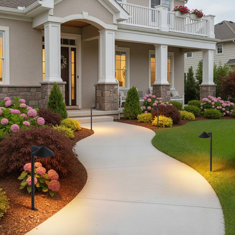 C Cattleya Low-Voltage Matte Black Aluminum 3000K LED Outdoor Path Light