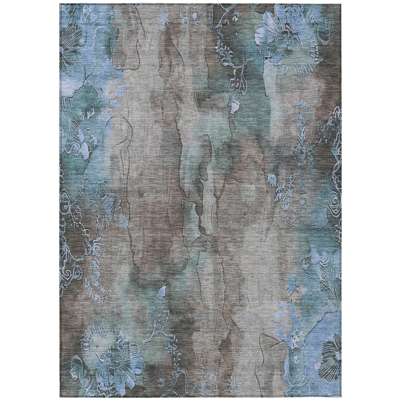 HomeRoots Floral Transitional Rectangle Outdoor Rug