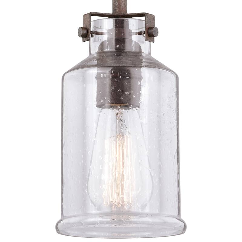 Carbon Loft Visage Mini Pendant in Textured Rustic Bronze - 5-in W x 12-in H x 5-in D