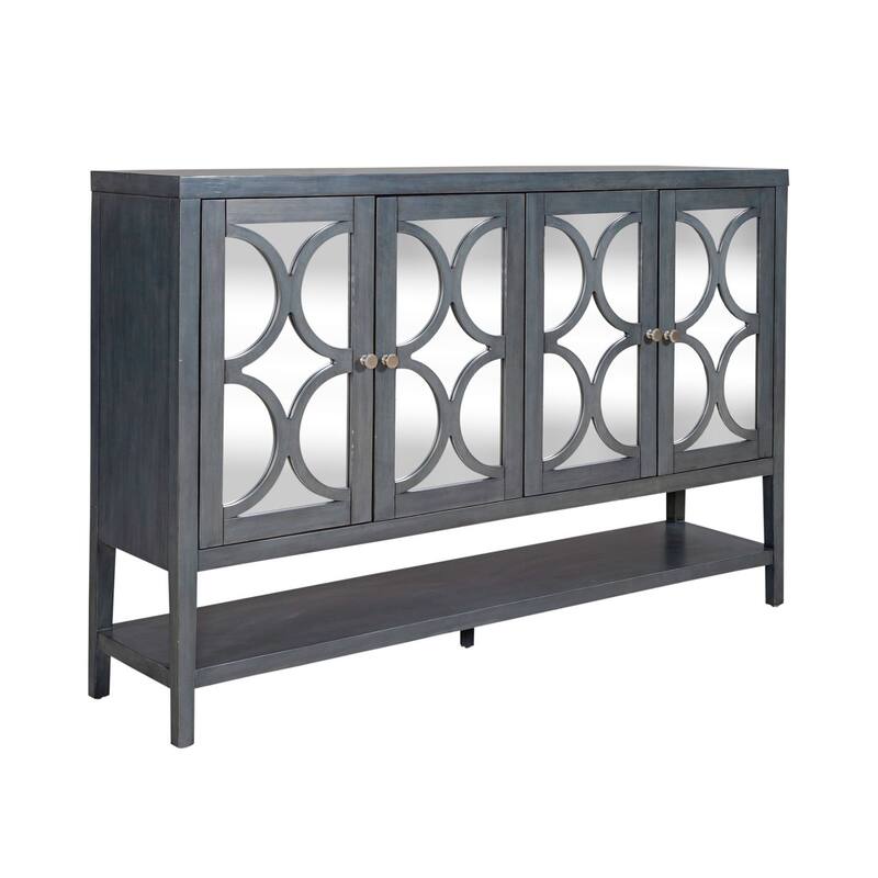 Circle View Blue Dusk Four Door Accent Cabinet