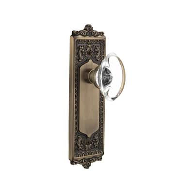 Nostalgic Warehouse Vintage Oval Egg Clear Crystal Dummy Door Knob Set