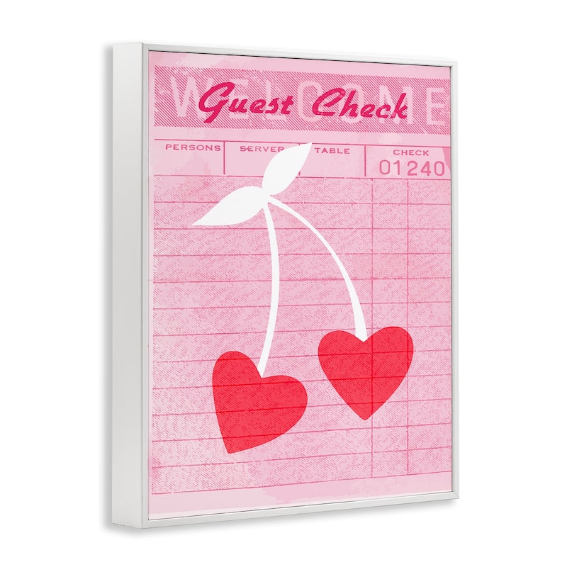 Stupell Cherries on Guest Check Framed Giclee Art Design By Lil' Rue