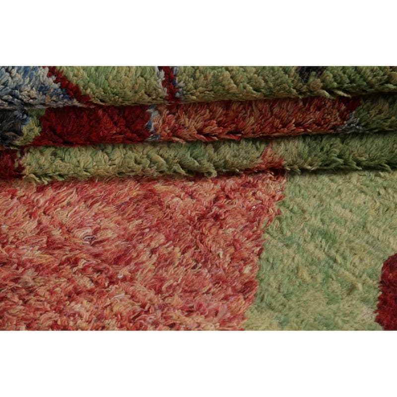 Tribal Moroccan Oriental Wool Area Rug Hand-knotted Living Room Carpet - 9'0" x 12'5"