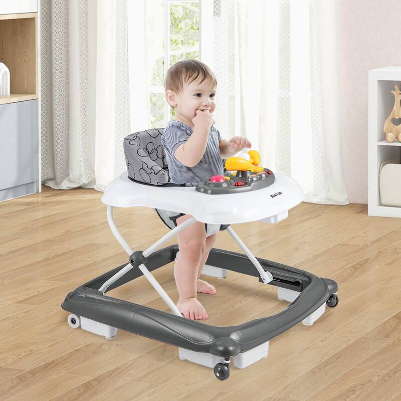 Honeyjoy Foldable Baby Walker with 3 Adjustable Heights Comfy Padded - See Details