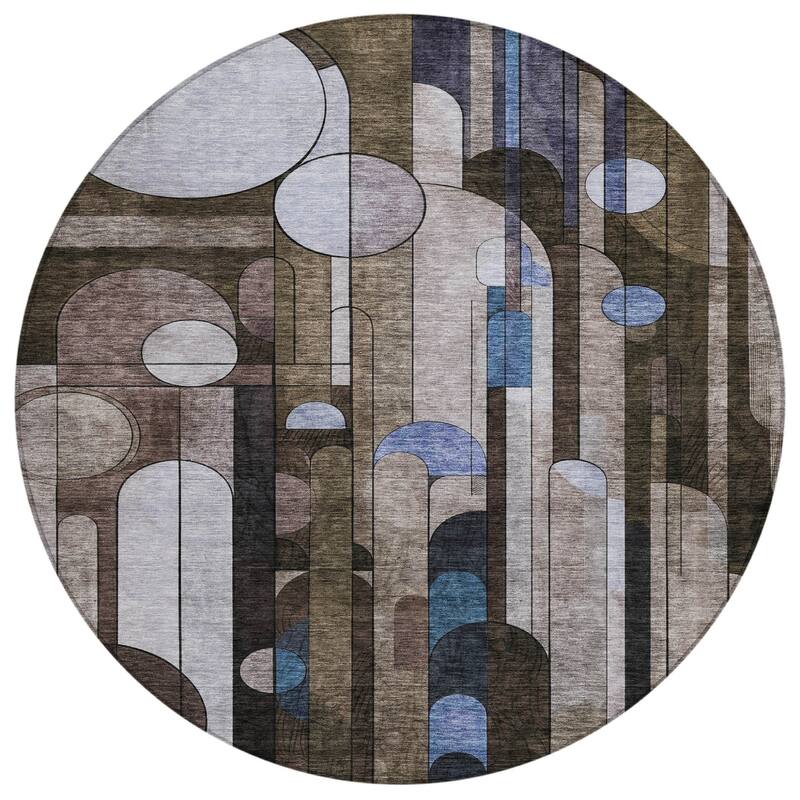 HomeRoots Geometric Transitional Rectangle Outdoor Rug