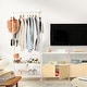 preview thumbnail 8 of 6, Rolling Clothing Rack Metal Clothes Rack Garment Shelf Freestanding - 27.5x14.3x59.8 inch