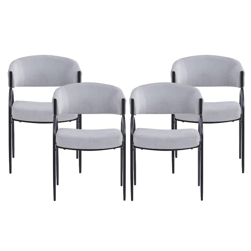 Naci Modern Fabric Dining Chairs With Curved Backrest by Christopher Knight Home