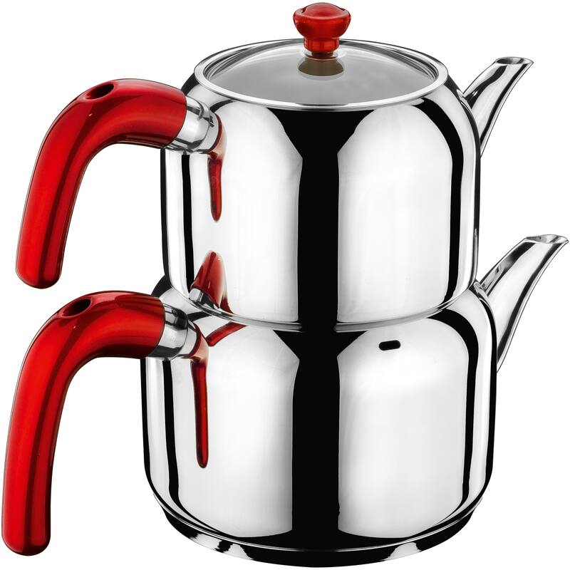 Hascevher Stainless Steel Turkish Teapot Team Induction Compatible