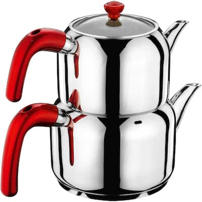 Hascevher Stainless Steel Turkish Teapot Team Induction Compatible