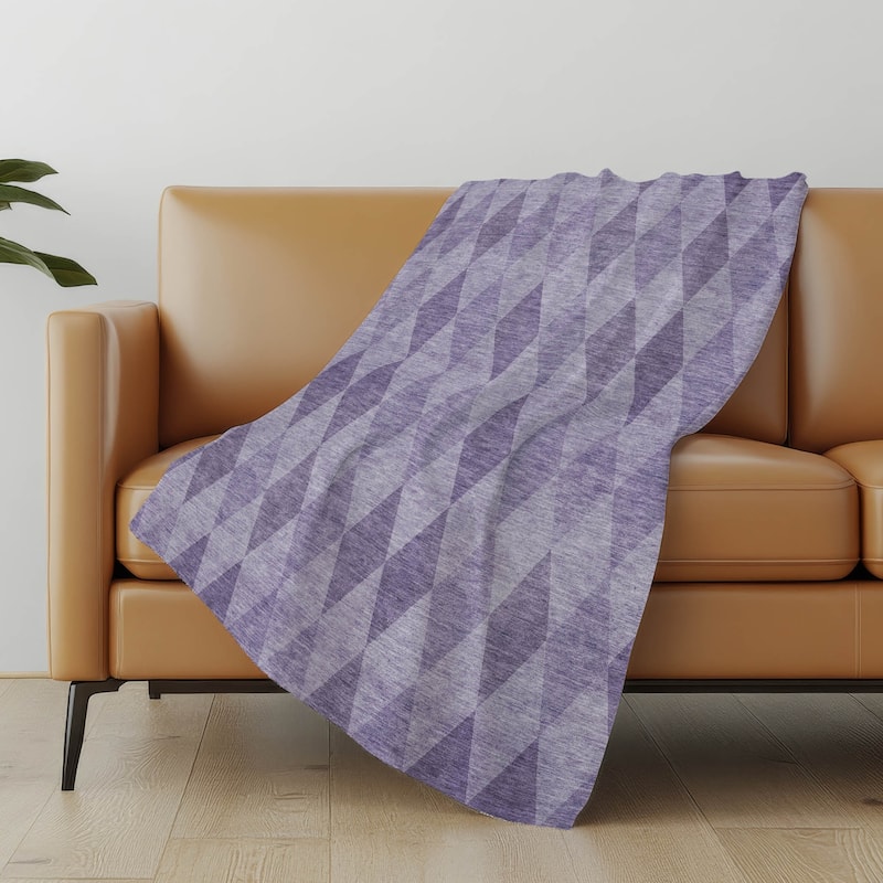 Premium Machine Washable Modern Argyle Sherpa Throw Blanket