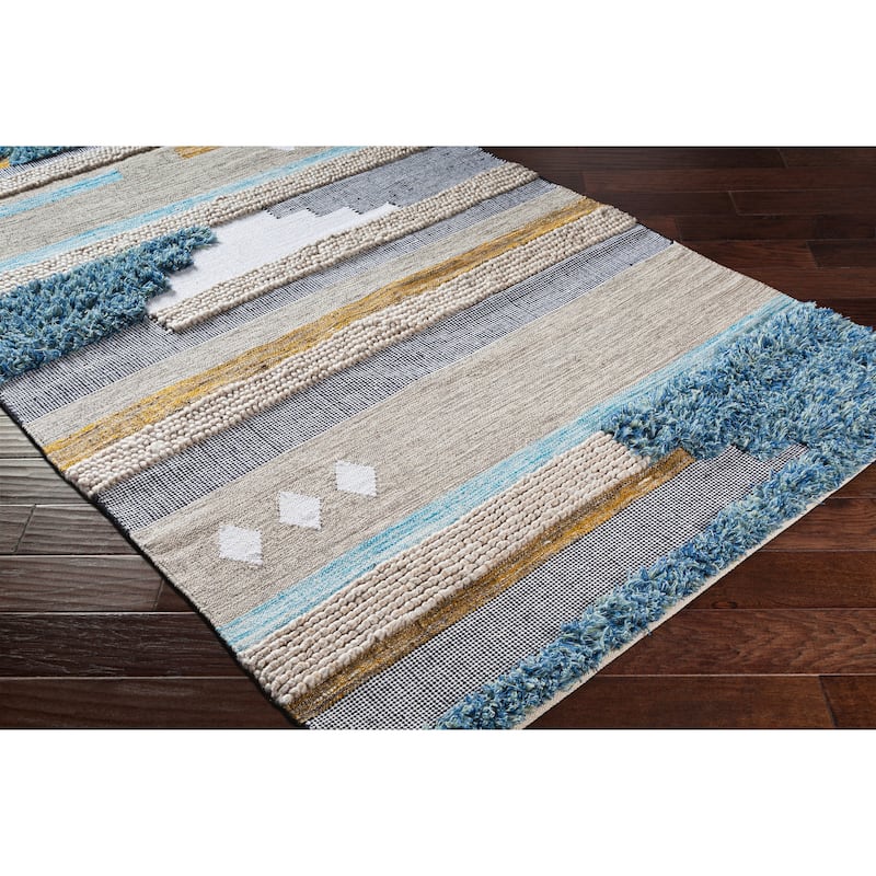 Pavan Handmade Bohemian Striped Area Rug