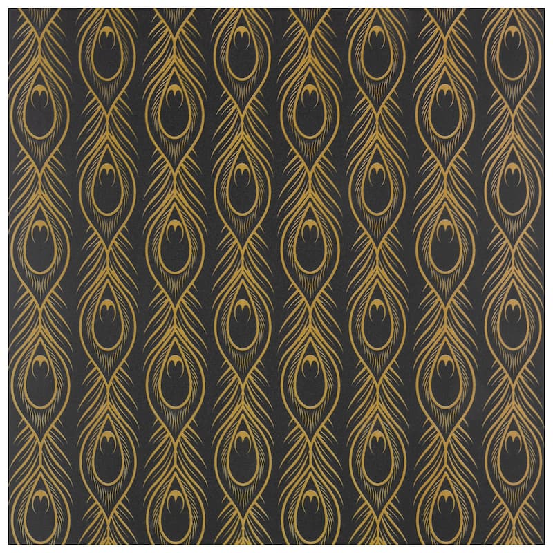 Merola Tile Art Deco Daiquiri Black 11-3/4" x 11-3/4" Porcelain Floor and Wall Tile