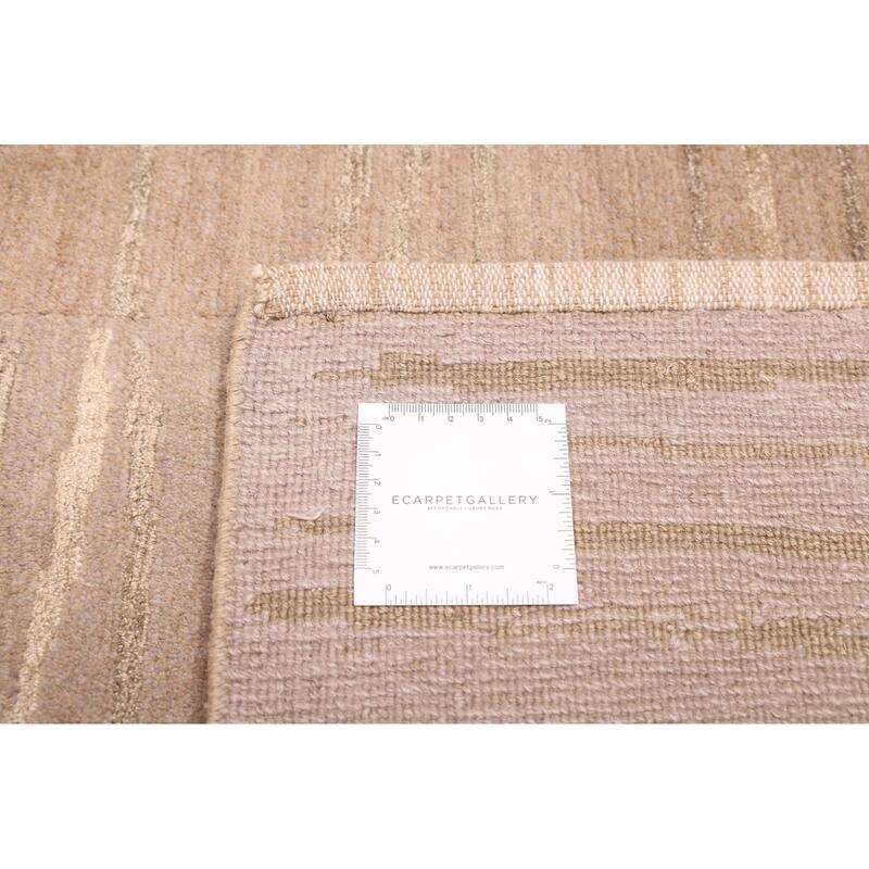 ECARPETGALLERY Hand-knotted Opulence Grey, Taupe Silk, Wool Rug - 8'1 x 9'10