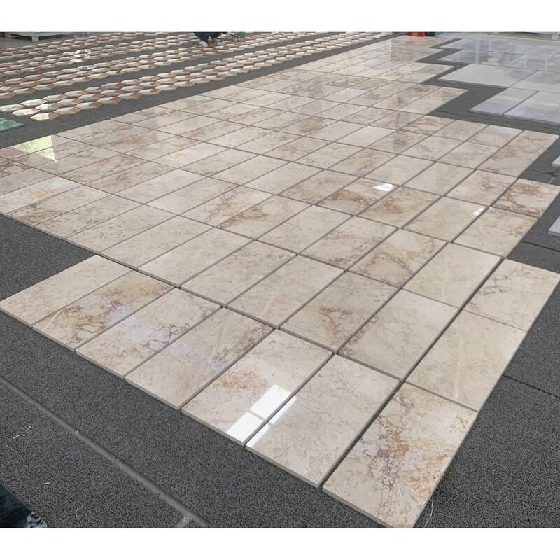 Roomfitters Natural Marble Tile for Wall and Floor, Polished Genuine Stone, 12x24 Marble Tile, 4-Piece Boxe, Pink