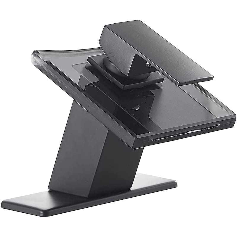 Waterfall Bathroom Faucet With Glass Spout Single Handle Bathroom Sink Faucet One Hole Modern Square Basin Vanity RV Taps